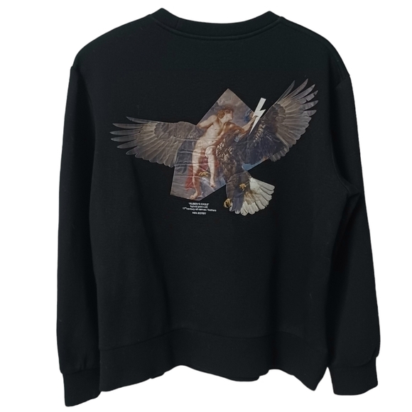 NEIL Barrett Ruben's Eagle Hybrid Crew Sweatshirt top sweater - Picture 6 of 14